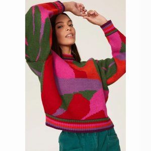 Farm Rio Abstract Color Block Sweater NWT (Size Small)